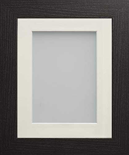 Frame Company Watson Black Picture Photo Frame fitted with Perspex, 9x7 inch with Ivory Mount for image size 6x4 inch