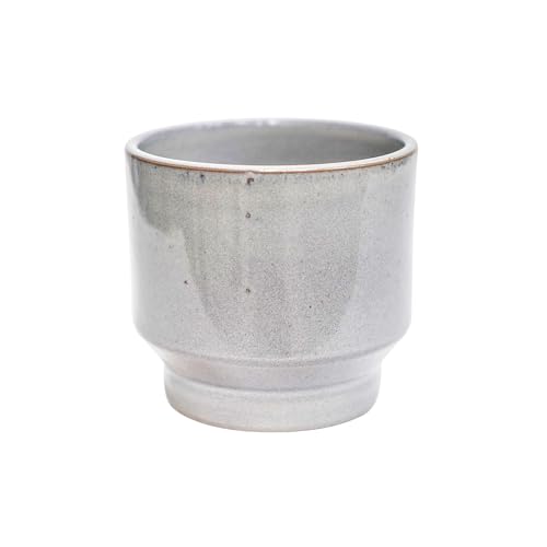 Ivyline Mia Planter in Pebble for Indoor and Outdoor - Round Stylish Flower Pot with Reactive Glaze Finish - Modern Home Decoration - H15.5 x D17 cm