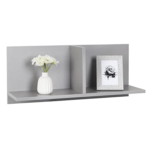 RICOO WM013-PL Wall Shelf, 70 x 30 x 22 cm, Grey, Wooden Chipboard, Hanging Shelf, Bookcase, Picture Shelf, Photo Shelf, Kitchen Shelf, Hanging Wall Board, Cube Shelf, Floating Shelf