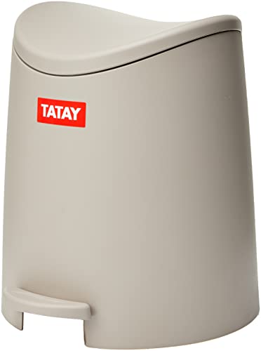 TATAY 3L Pedal Bathroom Bin - Hygienic, Touch-Free Opening - Soft-Close, Silent Lid - Removable Inner Bin for Easy Cleaning - Functional Design - 19 x 21.8 x 22.1 cm – Standard Model – Taupe