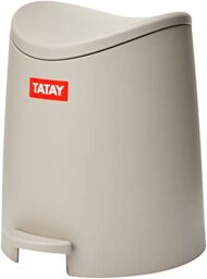TATAY 3L Pedal Bathroom Bin - Hygienic, Touch-Free Opening - Soft-Close, Silent Lid - Removable Inner Bin for Easy Cleaning - Functional Design - 19 x 21.8 x 22.1 cm – Standard Model – Taupe
