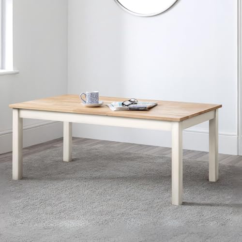 Julian Bowen Coxmoor Coffee Table, Ivory and Oak - H48 x W120 x D60cm
