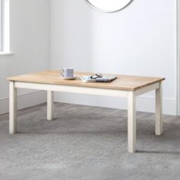 Julian Bowen Coxmoor Coffee Table, Ivory and Oak - H48 x W120 x D60cm