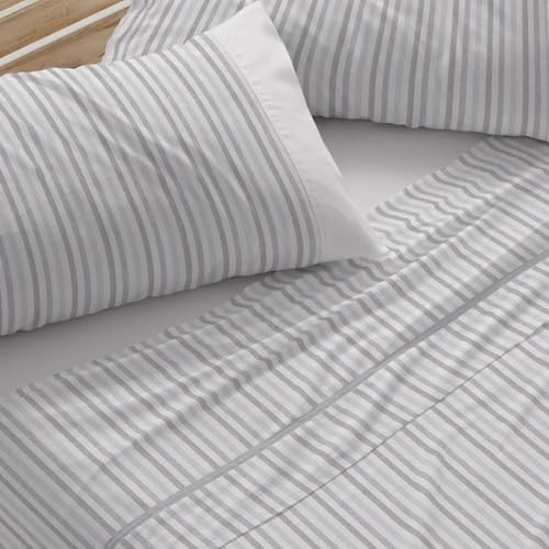 Burrito Blanco Sheet Set, Cotton, Grey, Ancho de 105