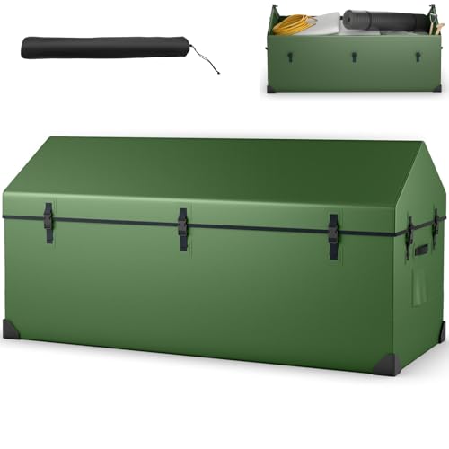 GiantexUK 658L Garden Storage Box, Weatherproof Tarpaulin Deck Box with Mesh Vents, Corner Protectors & Handles, Extra Large Outdoor Chest Container for Patio Poolside Tools Toys Cushions Pillows
