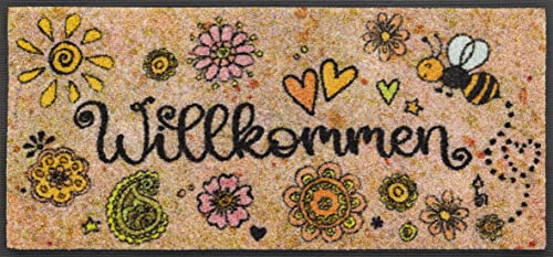 Wash+Dry Door Mat with German Text Bring Glück herein (Bring Glück herein) 35 x 7