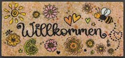 Wash+Dry Door Mat with German Text Bring Glück herein (Bring Glück herein) 35 x 7