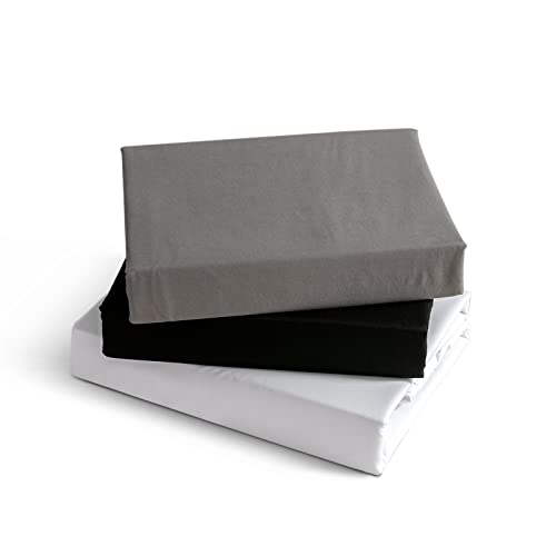 Kono Bedding Brushed Microfibre Fitted Sheet, 30 cm Deep Pocket, Black, 180 x 200 cm, BS-3 180 BK