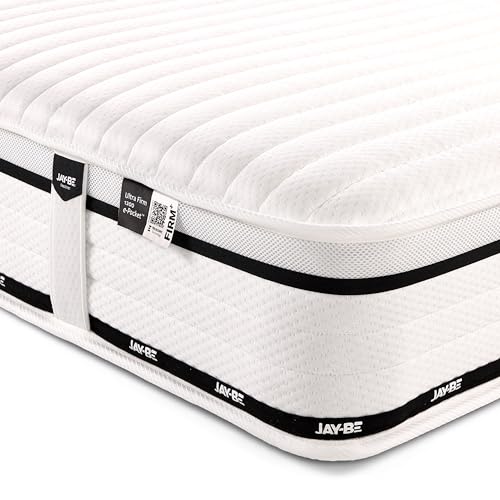 JAY-BE Flex 1200 Pocket Sprung Mattress, Ultra-Firm Feel, 23cm Deep, Enhanced Posture Support, Low Motion Transfer, 3ft Single Mattress (190 x 90 x 23cm)