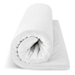EGO HOME 160 x 200 cm Mattress Topper, 7-Zone Memory Foam, Oeko-Tex Certified, Non-Slip, Removable Cover, Breathable, Medium Firmness