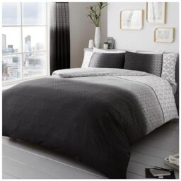 Comfy URBAN OMBRE Bed Set with Duvet Cover and Pillow Cases, Polyester-Cotton, Grey, King