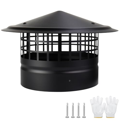 "Cone Top Chimney Cap 8 Inch Stove Pipe Cap,8"" Round Roof Rain Chimney Cover - Fireplace Wood Stove Pipe Rain Cap Fireplace Exhaust Roof Vent Cover Outside Guard-Galvanized Steel,Maximize Better Airflow"