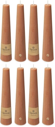 Spaas Ribbed Candle 25h, Beige (Pack of 4)
