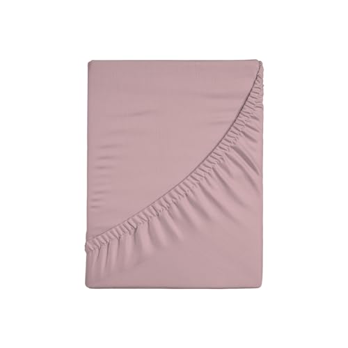Zer0bed, Fitted Sheet with Corners, Plain Colour, 100% Cotton, 30 cm Maxi Angle, Pink, 130 x 200 cm