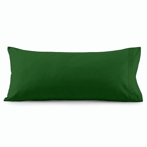 Elegant Comfort Luxury Ultra-Soft 1-Piece Pillowcase Set - 1500 Premium Hotel Quality Microfiber Double Brushed - Wrinkle Resistant, Body Pillowcase Size, Hunter Green