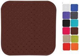 MSV Premium Shower Mat Bath Mat Antibacterial Non-Slip with Suction Cups Brown Rose Scented Approx. 54 x 54 cm Washable at 60 °C Large Brown
