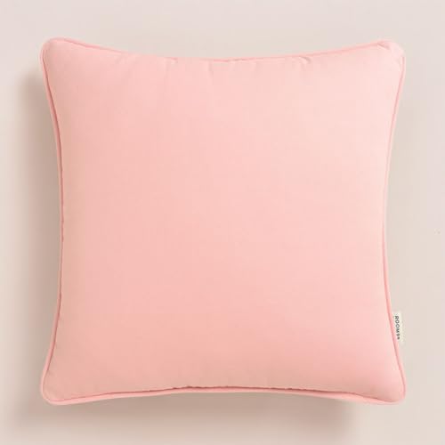 ROOM99 Pure Decorative Cushion Cover, Throw Cushion Cover, Aesthetic, Modern, Bedroom, Living Room Decor, Powder Pink, 40 x 40 cm, Pack of 1