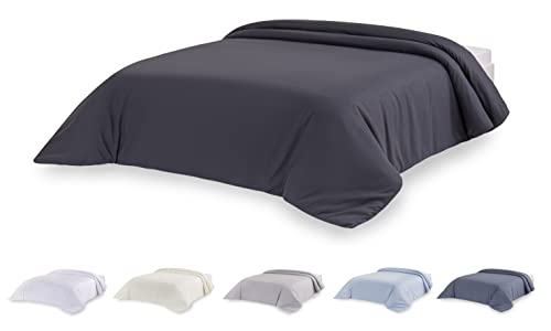 Todocama Extra Soft Microfibre Duvet Cover Dark Grey - Bed 105/120-180 x 220 cm