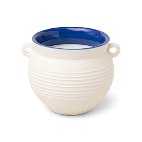 Paddywax Scented Candles Santorini Collection Greek-Inspired Candle in Matte Ceramic Jug, 240g, Cliff & Hinoki Wood