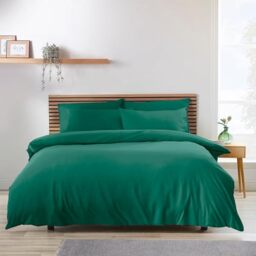 Catherine Lansfield So Soft Non-Iron Super King Duvet Cover Set Teal Green