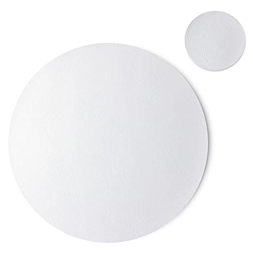 Jovono Set of 8 PU Leather Placemats, Waterproof Coffee Coasters, Kitchen Table Mats, Easy to Wipe Off for Dining Round Table
