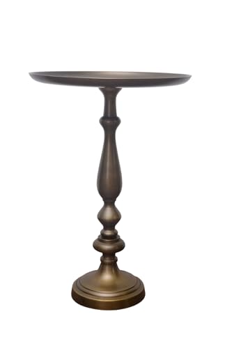 Aspect Sana Aluminum Accent Side Table (Antique Brass), Metal, 38 dia x 55(H) cm