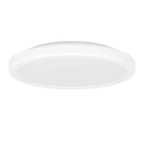 Eglo LED Office Ceiling Light Fixture Testara-E, Ø 21 cm, 1600 lumens, White Flush Mount lamp for Kitchen, Round Lighting, Neutral