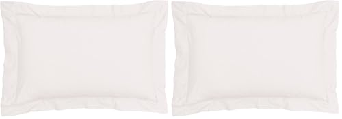 Sleepdown Pillow cases 100% Pure Cotton Pack of Two Oxford Luxury Soft Cosy Pillow Cover Set - Natural - 48 x 74 + 5cm (Pack of 2)