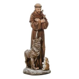 "Avalon Gallery Catholic Saints Figurine - Toscana Collection Religious Statue, 8"" H, Saint Francis"