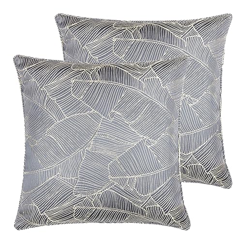 furn. Wylder Seymour Feather Filled Cushions Twin Pack, Storm Blue, 50 x 50cm