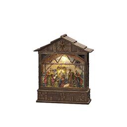 Konstsmide LED Snow Globe Christmas Nativity/Water Filled/Christmas Decorations Indoor Battery Lights/Timer/Battery Operated: 3xC 1.5V (excl.) or USB (Inc)