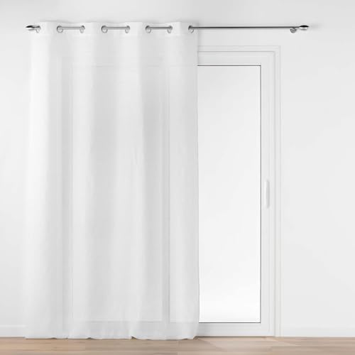 Douceur d'Intérieur, Ophelia Net Curtain with Eyelets (140 x 280 cm) White Jacquard Woven