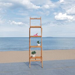 SAFAVIEH Bohemian Wooden Bookcase with 4 Shelves, Neutral, 119 x 45 x 48 cm