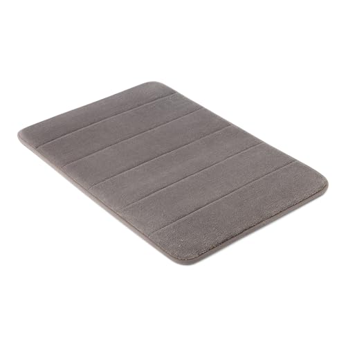 Amazon Basics Memory Foam Bath Mat, Extra Soft, Absorbent and Fast Dry Washable Rug for Bathroom, 43 x 61 cm, Dark Grey