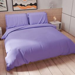 PETTI Artigiani Italiani - Single Duvet Cover Set 200 x 135 cm (1 Pillowcase 80 x 80 cm Included), Soft Microfibre Duvet Cover Set, Plain Lilac