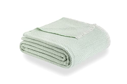 Todocama - Extra Soft Cotton Blanket, Four Seasons, Multipurpose Sofa Bedspread, Plaid for Bed, Foulard Blanket, Bed Cover, Sofa Cover. (120 x 180 cm, Mint Green)., PRCMAMSVEMI120X180