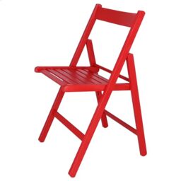 mueblear 19014 Folding Chair Wood Bas Red 43 x 46 x 79 cms