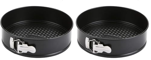 Prestige Aerolift 9 Inch Springform Cake Tin Non Stick ??? Cushioned Base, Fridge/Freezer/Oven/Dishwasher Safe, Durable Carbon Steel, Easy Release ??? 22cm x 7cm / 9 inch x 3 inch (Pack of 2)