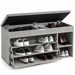Meerveil Shoe Storage Bench with Seat and Flip Drawer, W100 x D30 x H52 cm