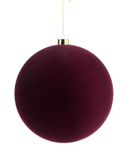 Burgundy Velvet Christmas Bauble 20 cm, Extra Large Tree Ornament