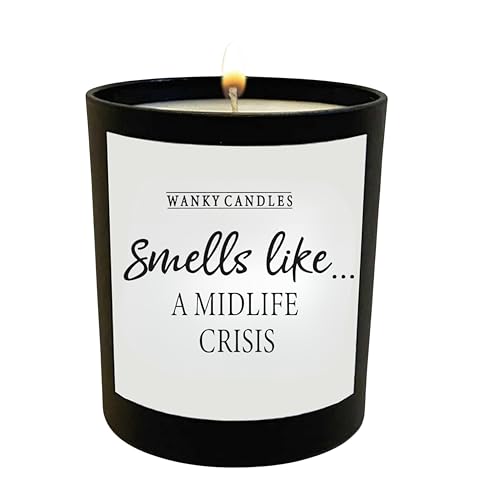 Funny Candle Relatable Humour Smells Like Collection Black Jar Soy Wax Strong Scent Life Mood Stress Work Break Burnout (Mid Life Crisis)
