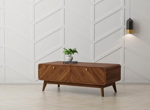 Kidsaw LV44, 2 Door Coffee Table, Columbian Walnut, Soft Closing