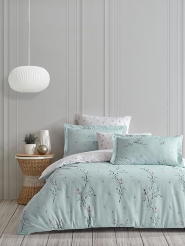 100% Cotton Ranforce Pillowcase (80 x 80 cm), Mint Colour, Machine Washable at 40°C, Soft & Durable, Perfect for Cosy Bedrooms and Living Spaces
