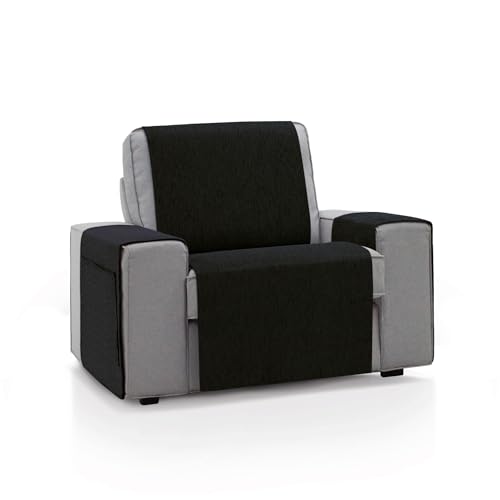 ECOMMERC3 - Sofa Cover Size 1 Seater 55 x 220 cm - Black Soft Touch Sofa Cover 100% Made in Spain
