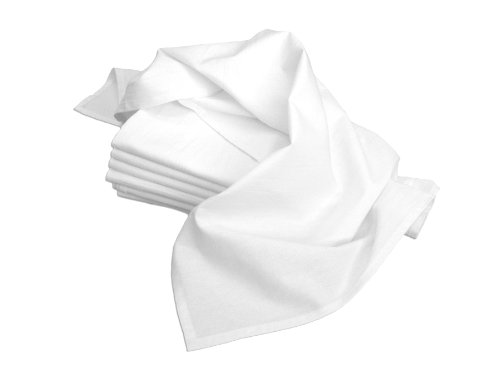 Aunt Martha's TTS28 28Inch by 28Inch Flour Sack Dish Towels, Premium 130 Thread Count, White, Set of 7