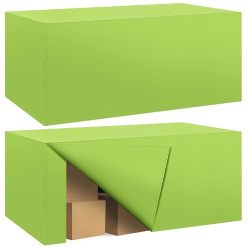 2 Pack Fitted Tablecloth for 8 Foot Rectangle 96 x 30 Inch Apple Green Table Covers Water Resistant Polyester Cloth for Folding, Parties,Display, Trade Show (Apple Green)