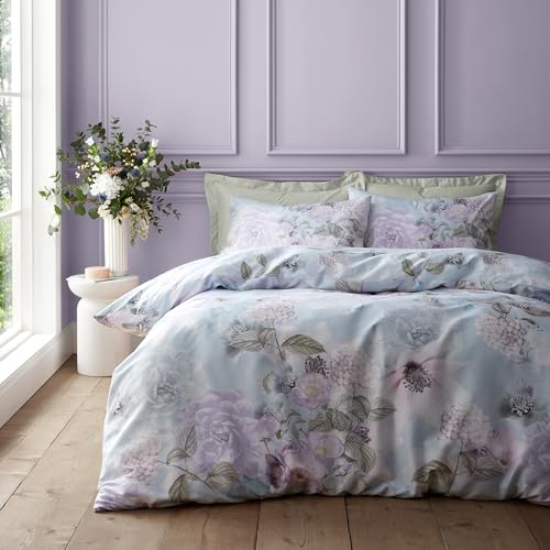 Catherine Lansfield RHS x Floral Serenity So Soft King Duvet Cover Set with Pillowcases Blue