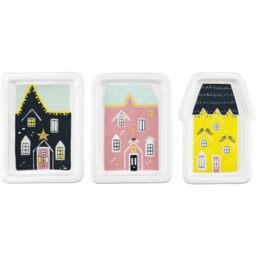 KitchenCraft Nutcracker Collection Ceramic Decorative Plate Set, 3 Pieces, Gift Boxed, Mixed