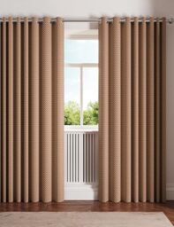 Ted Baker Palm Geo Blackout Lined Curtains Terracotta