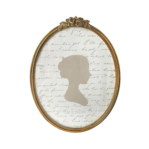 Sunlit Vintage Picture Frame 8x10 Inch, Oval Antique Photo Frames with Glass Front, Luxury Photo Display, Tabletop Wall Hanging, Gift Ideas, Bronze Rose